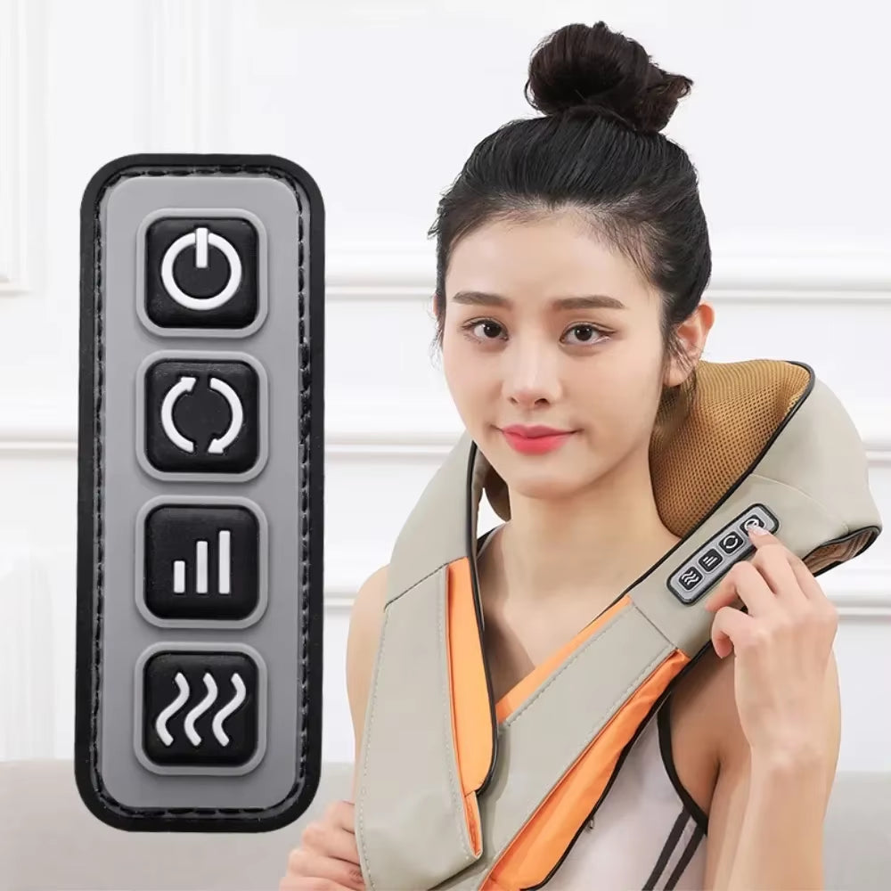 Shiatsu Neck Shoulder Massager Hot Compress Cervical Massagers Cars Home Kneading Massaging Shawl Electric Necks Waist Shawls